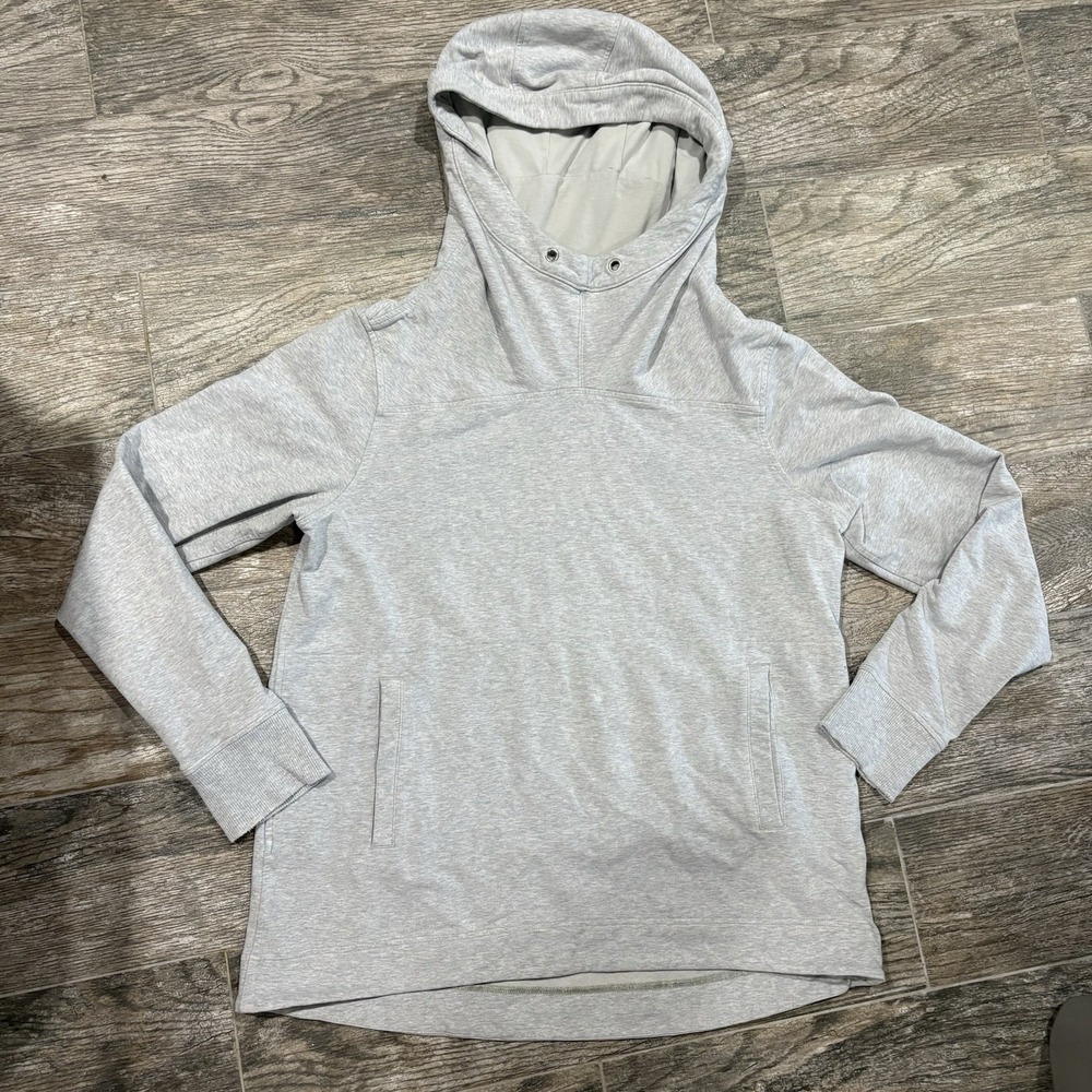 Lululemon Split Pullover Women's Hoodie size 12 Light Gray Athleisure Preppy
